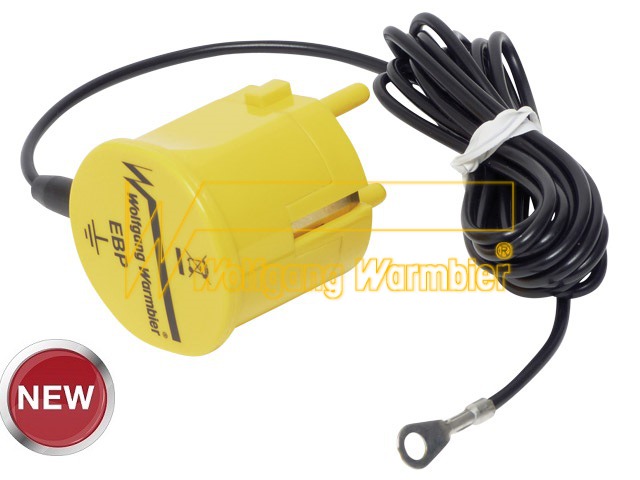 Grounding plug, 2 m coil cord, without resist.,4mm ring term.