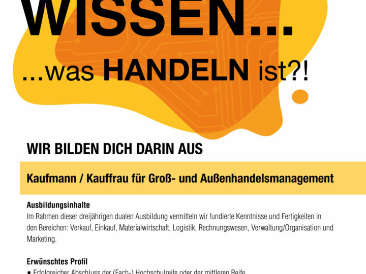 Ausbildung: Kaufmann / Kauffrau für Groß- und Außenhandelsmanagement